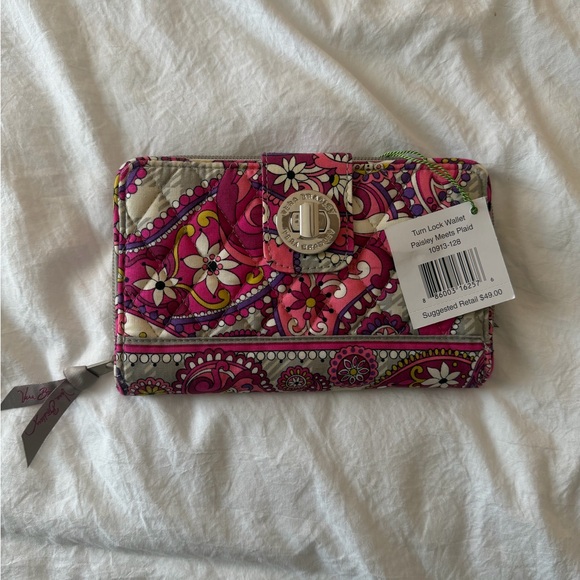 Vera Bradley Pink and Purple Floral Wallet - Picture 1 of 6